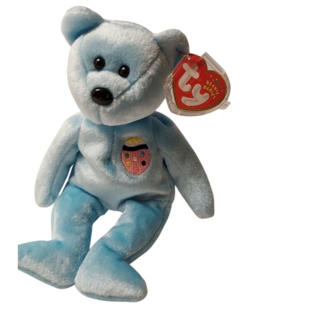 Ty Beanie Baby Eggs II The Bear Pastel Blue w/ Tag 2001 Collection Plush Toy